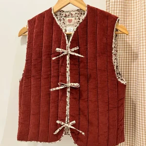 Chaleco Reversible pana granate